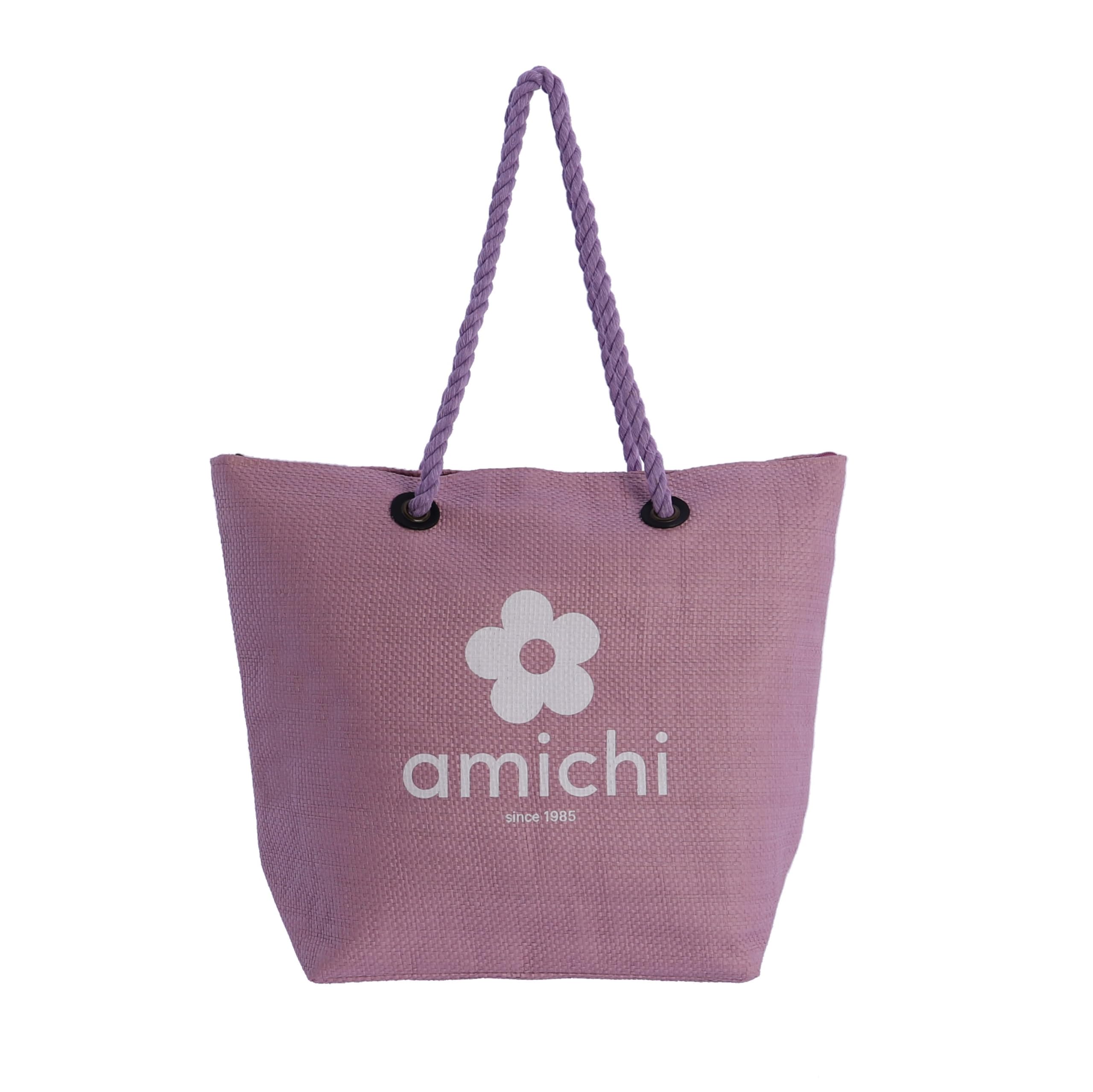 AMICHI Bolso mujer - bolso playa mujer grande - playera mujer - bolso de verano - bolso playa rafia - bolsa playa - bolsa piscina - shopper playa - Onfalia