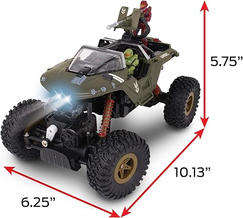 Miniatura 5 de NKOK Halo Infinite RC UNSC Warthog Rock Hog - Escalador, Master Chief & Spartan, vehículo de control de radio de 2.4 GHz