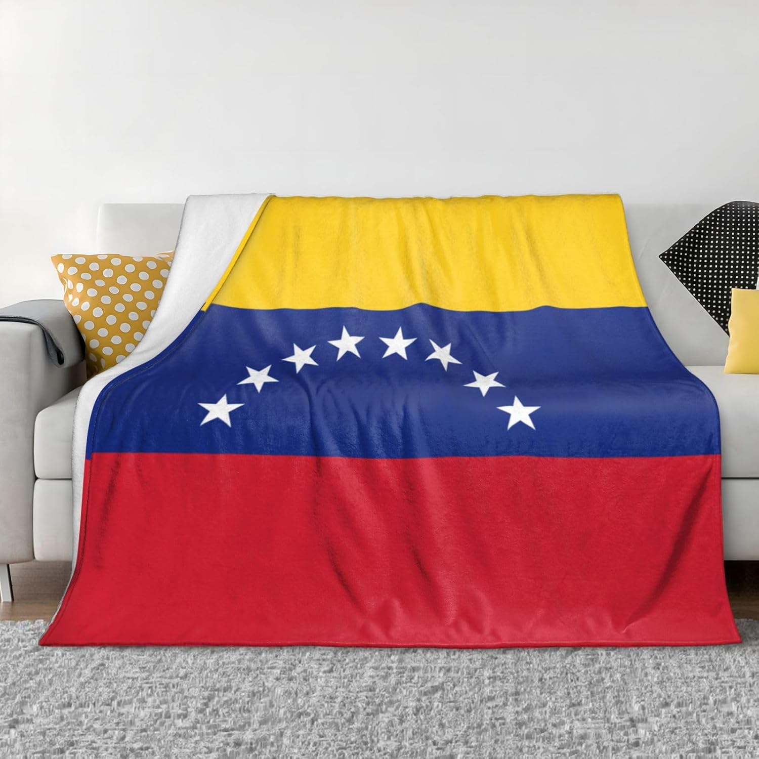 Venezuela Throw Blanket for Boys, Flannel Blankets Decor for Couch Bed Sofa Travelling Camping Car, for Birthday Christmas, Soft Cozy Lightweight Blanket 50x60 Inch