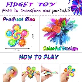 Dr.Kbder 5Pcs Fidget Toys Adults Set, Autism Sensory Pack with figette Cube Magnetic Rings Pad ADHD Stress Relief for Kids Teen, Cool Gadget Desk Spinner Christmas Stocking Stuffer