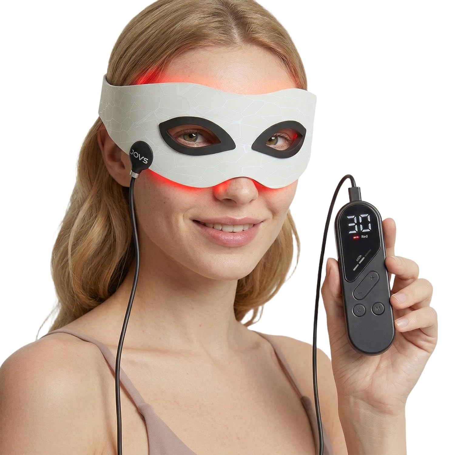 JOVS RINCHIC Red Light Therapy Eye Mask, LED Light Eye Mask for Under Eye Area, 3 Modes Eye Care Device for Daily Eye Care at Home