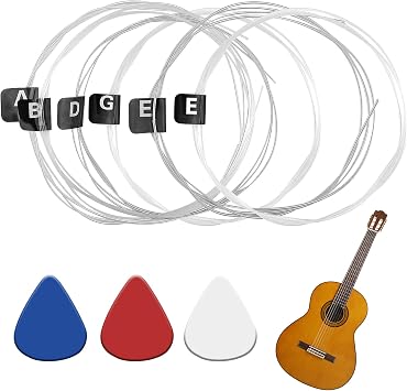 Classical Nylon Guitar Strings Full Set for 4/4 & 3/4 Guitars with 3 Picks