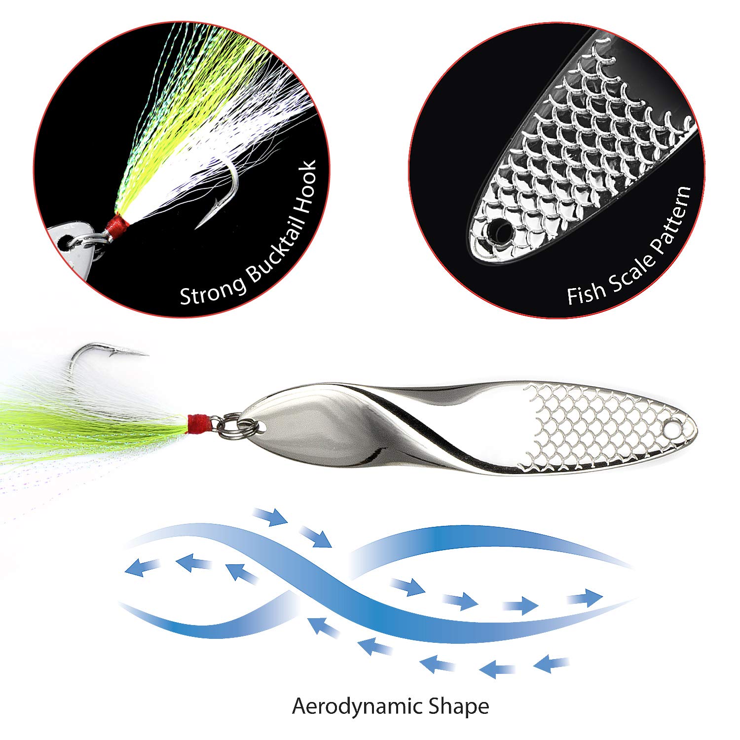 Señuelo de pesca de agua salada con forma de hélice de 1.4 onzas