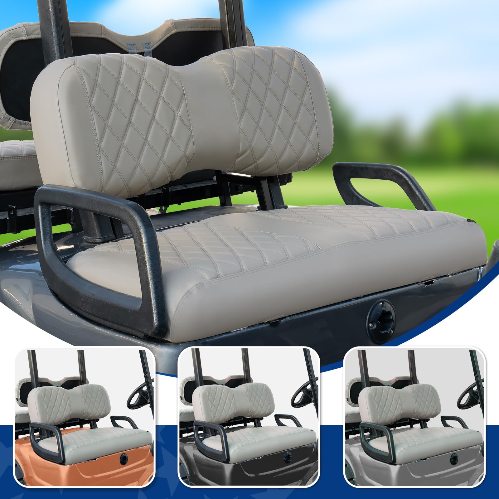 Amazon.com: NOKINS 4PCS Golf Cart Diamond Seat Covers Kit,Front