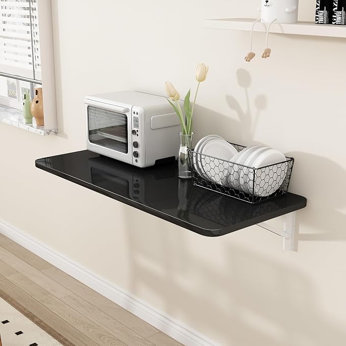 Wall Mounted Laundry Room Folding Table，Fold Down Desk for Small Spaces |Office|Study|Work Bench|Kitchen Dining Restaurant| Home Bar | Waterproof Easy to Install and Clean39.4 x19.7