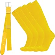 Baseball Socks and Belt Combo for Youth Adult - Softball Sock and Belt for Boys and Girls (2 Pairs of Socks & 1 Belt)
