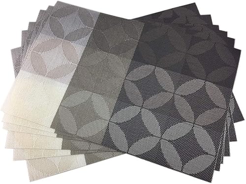 Miniatura 4 de Gugrida Juego de 6 manteles individuales de lujo, manteles individuales para mesa de comedor, manteles individuales resistentes al calor,