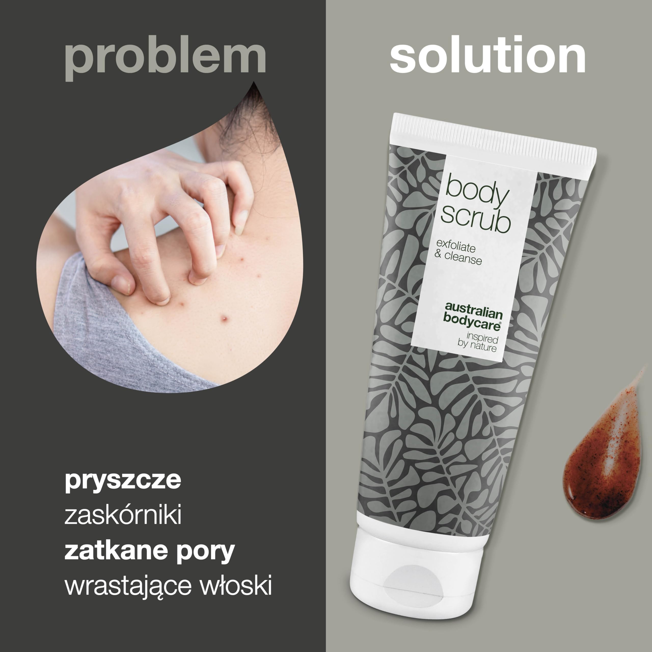 Australian Bodycare Body Scrub, 200ml | Głęboko oczyszczający peeling ze 100% naturalnym Olejkiem z Drzewa Herbacianego | Doskonały do pielęgnacji skóry trądzikowej i zanieczyszczeń na całym ciele