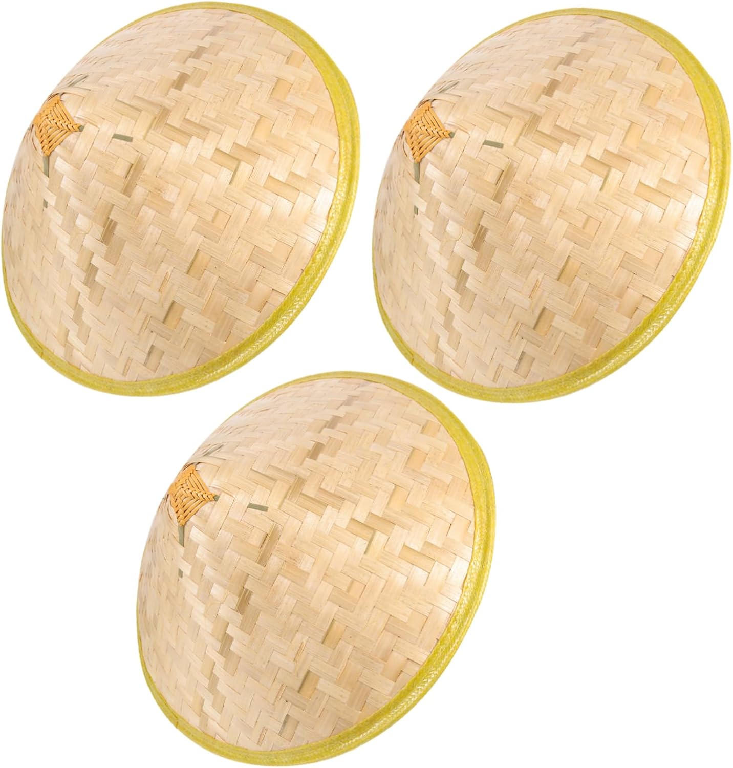 Didiseaon 3pcs Rainproof Woven Hats for Adults Stylish Stage Performance Straw Hats for Sun Protection Comfortable Fit for Outdoor Activities Light Yellow