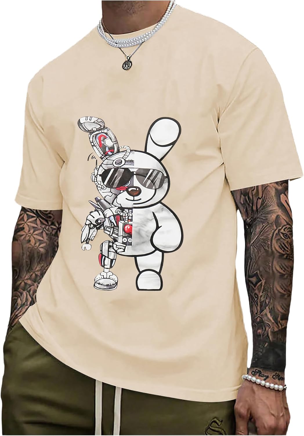 SOLY HUX Men's Graphic Tees Short Sleeve Crew Neck Vintage T-Shirt Casual Summer Shirt Tops