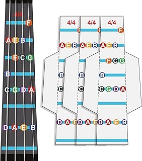 3 Pcs Transparent PVC Violin Fingerboard Stickers - 5 Size Variants (1/8, 1/4, 1/2, 3/4, 4/4) | Fingering Guide for Beginners & Students | No-Residue Violin Note Position Markers (4/4)