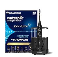 Vista 1 de Waterpik Sonic-Fusion 2.0 Professional Flossing Electric Toothbrush with Water Flosser Combo In One, Black SF-04, Packaging May Vary