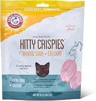 Arm & Hammer Kitty Crispies Salmon Dental Treats for Cats - Baking Soda & Calcium Fight Bad Breath, Plaque, Tartar, 10 oz Crunchy Cat Treats