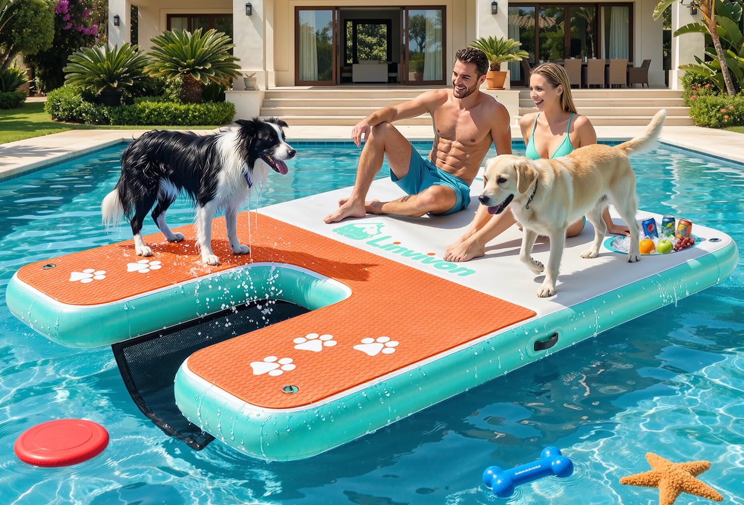 Linvivon Extra Large Inflatable Dog Dock