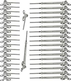 Sowtowe Cable Railing Hardware,Steel Cable Railing Kit,Stainless Steel Cable,for 1/8 Cable Railing System,32 Pairs Cable Railing Kit, Adjustable Angle,T316 Marine Grade