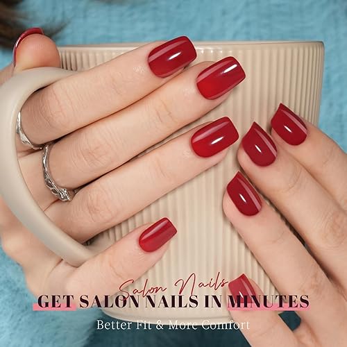 Miniatura 9 de Uñas postizas a presión a presión de color nude de almendra, uñas postizas de gelatina natural, uñas postizas reutilizables con pegamento, uñas