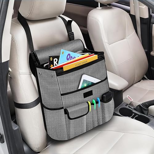 Organizador de asiento delantero de automóvil  Organizadores y almacenamiento eficientes para automóvil, bolsillos para laptop, bolsillos para