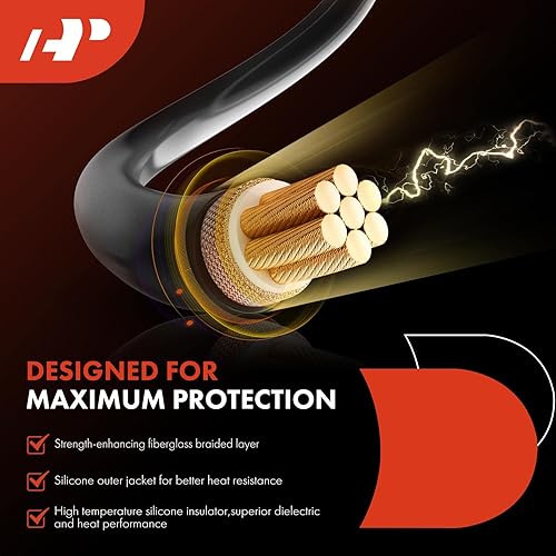 Miniatura 5 de A-Premium Juego de 4 cables de bujía de encendido compatibles con Nissan Frontier Xterra 2002-2004 L4 2.4L con emisiones canadienses o