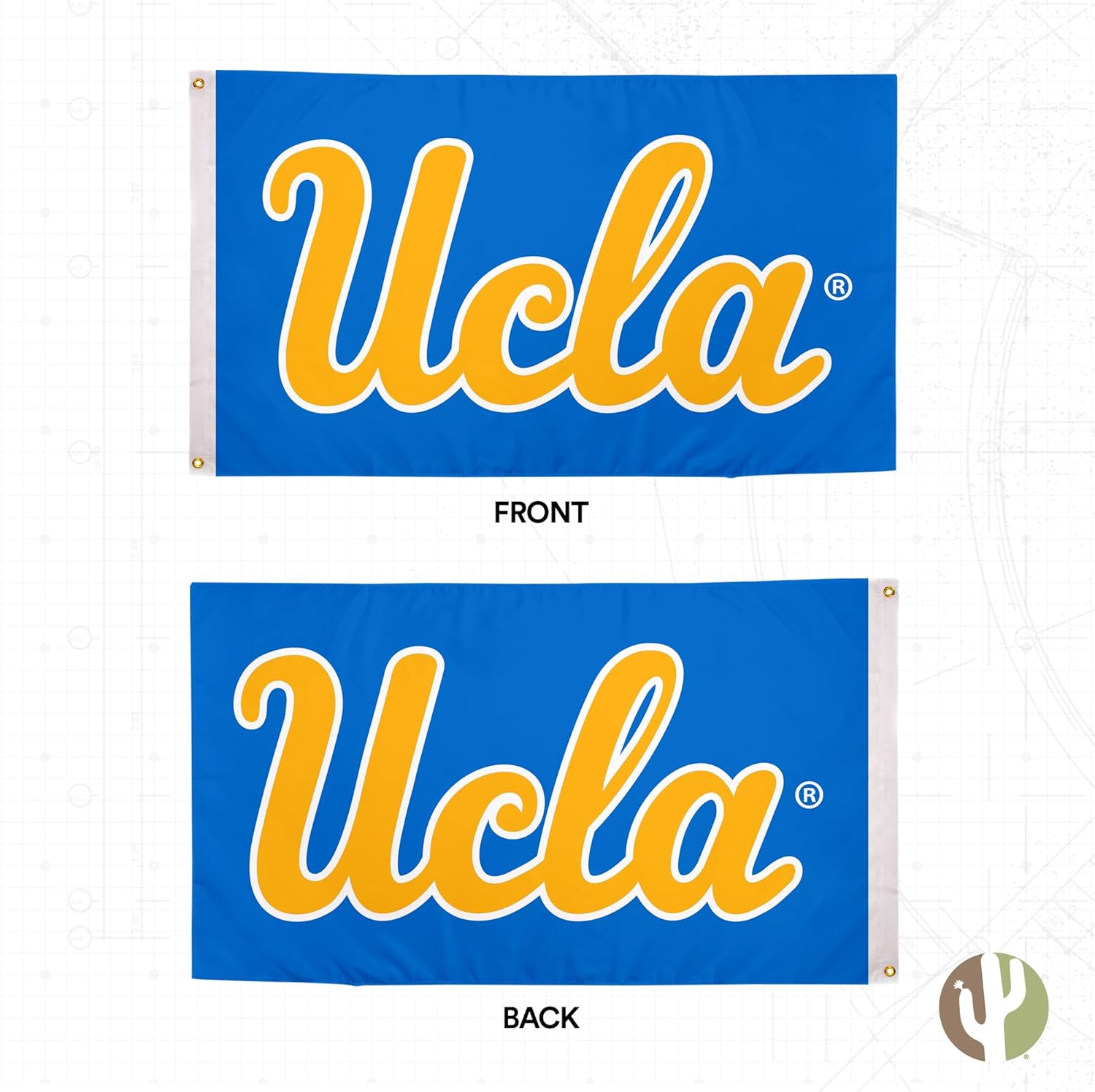 Desert Cactus UCLA Bruins Flag Double Sided University of California Los Angeles Banners 100% Polyester Indoor Outdoor 3x5 feet Flags (Double Sided - Flag 1) - Image 2