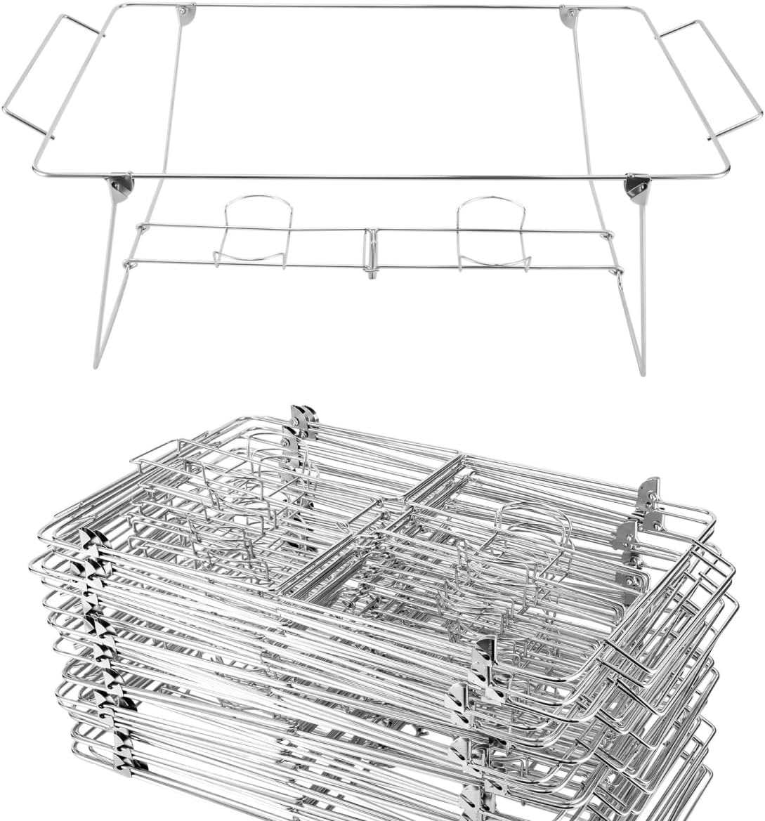 24 Pack Foldable Chafing Wire Rack Buffet Stand Full Size Chafing Racks for Serving Trays Food Warmers Catering Supplies for Parties, Occasions, or Events