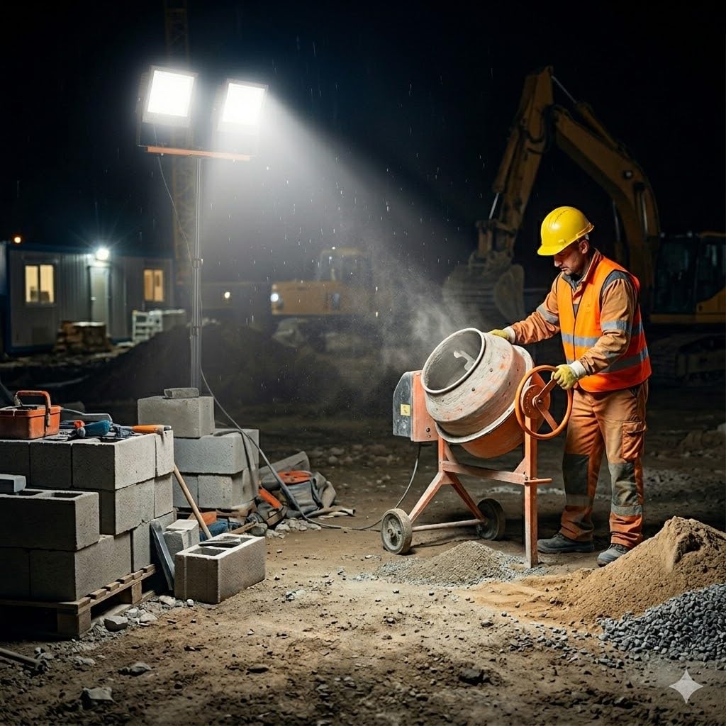 Latrans Projecteur de chantier LED avec trépied - 100 W - Double - 2 x 50 W - 6500 K - lampe de travail - 5 m