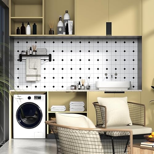 Miniatura 6 de Wallercity 10 hojas de calcomanías brillantes para azulejos en muro de cocina, impermeables, autoadhesivas, para azulejos de metro de 12 x 12