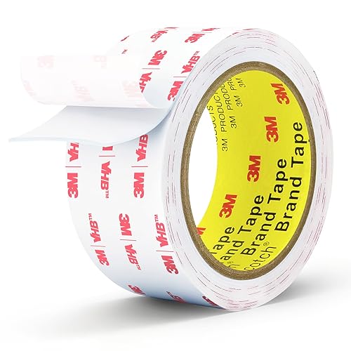 Cinta de doble cara de 2 pulgadas x 9.85 pies, resistente, cinta de montaje extraíble para pared, cinta de espuma adhesiva blanca, tiras para colgar