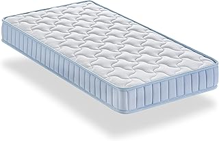 Dormio Colchón De Cuna Transpirable,Antiácaros y Antibactérias. Tamaño: 60x120.cm. Altura: 12cm, Blanco