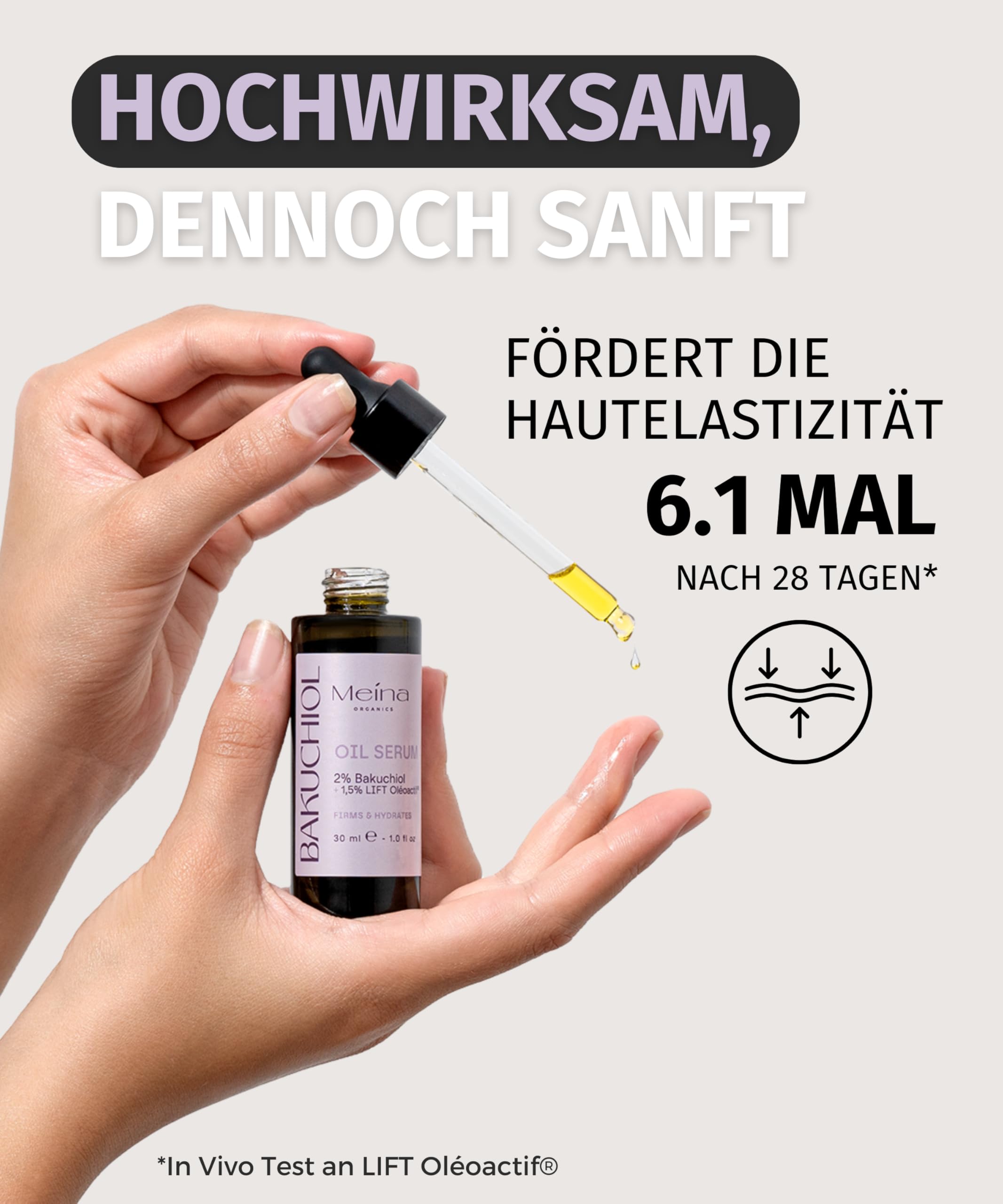 Meina 2% Bakuchiol Oil Serum with LIFT Oléoactif®, Squalane and Coenzyme Q-10 - Image 4