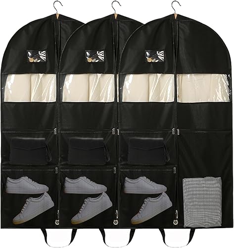 Fundas protectoras para ropa, bolsas protectoras de viaje, plegable, para colgar ropa, bolsa de ropa, bolsa de lona con cremallera, lavable para