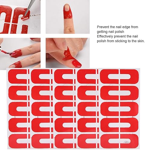 50 unidades de protector de esmalte de uñas en forma de U, calcomanías de plástico a prueba de derrames, salones de uñas para esmalte de uñas