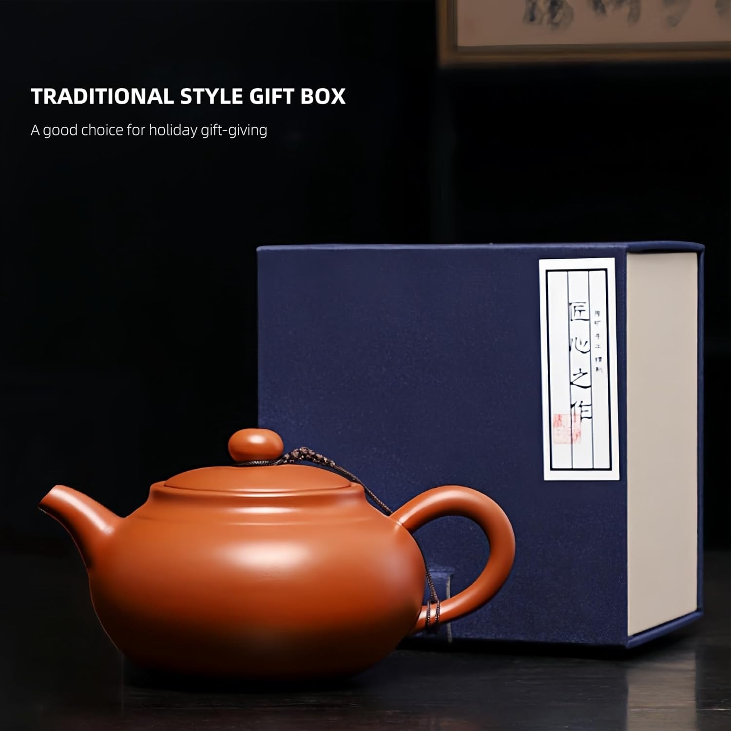 Teapot 14oz Large Capacity Chinese Yixing Zhuni Clay Tea Pots Infuser for Loose Tea Handmade Gift