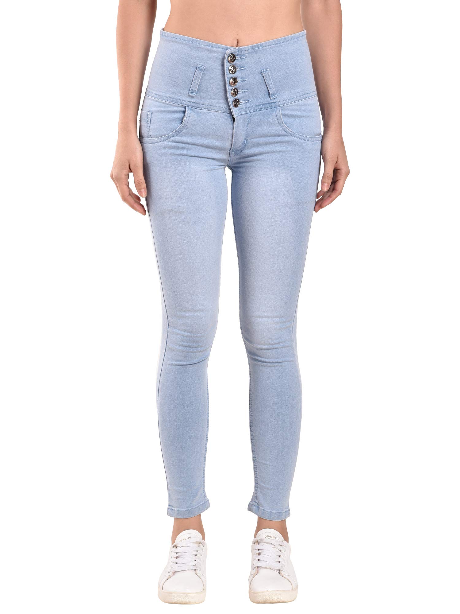 JeanexWomen's Slim Fit Denim Jeans Pants (JX-Grey-1236)