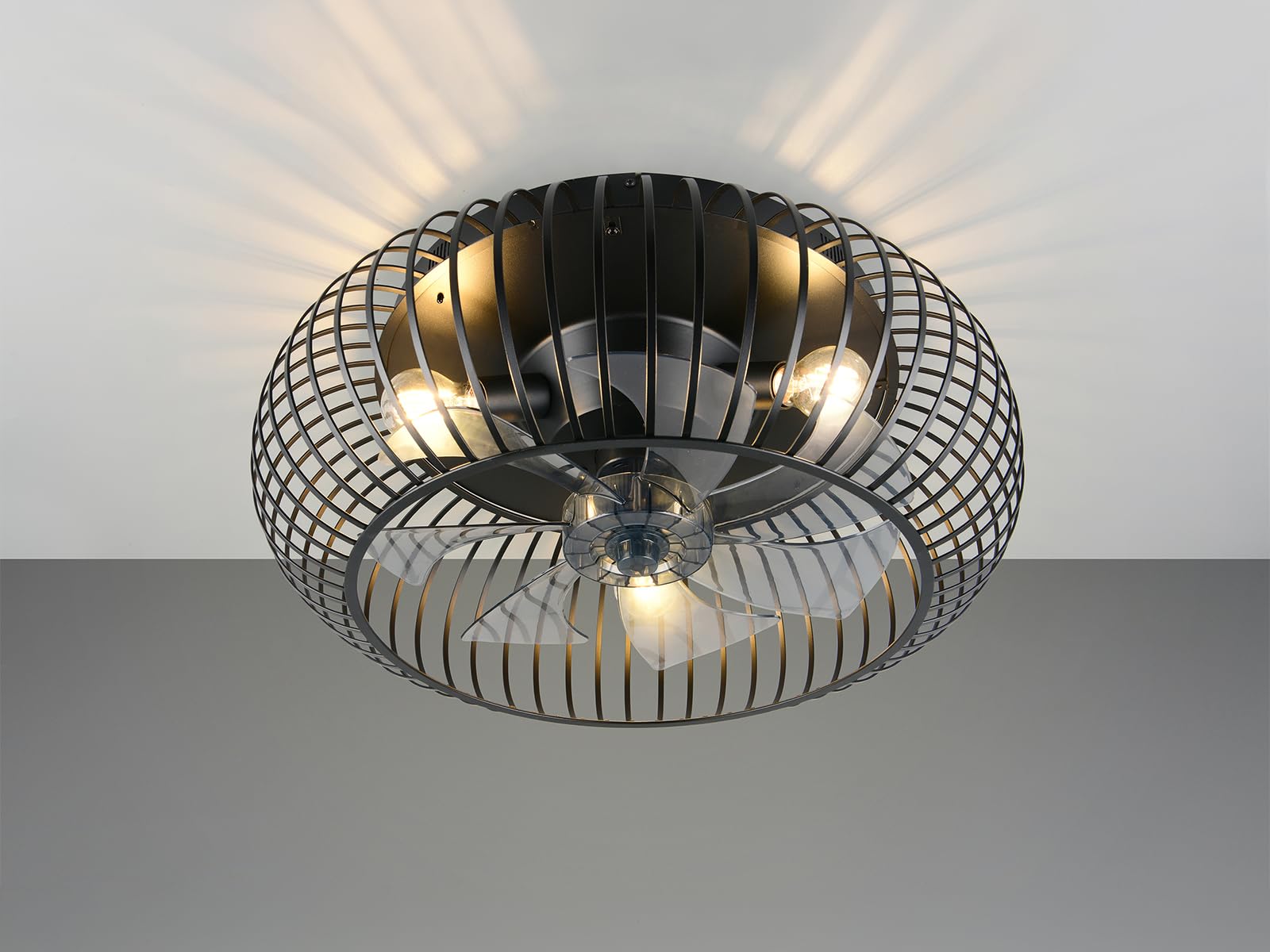 Industrial Deckenleuchte mit Ventilator und Fernbedienung Ø 61cm
