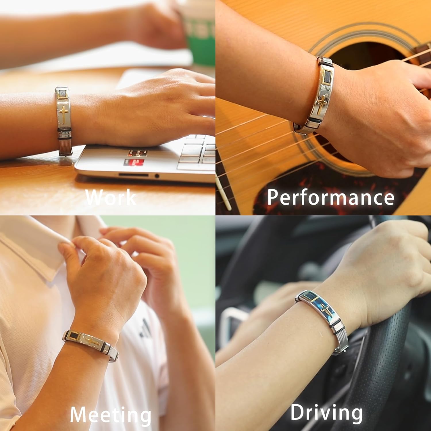 2026 ULtimate Mens bracelet,Black bracelets for men,Stylish Adjustable Cross Stainless Steel Mesh Chain Wrist Band men's jewelry braclets for man,male coworkers string ideas cool braclets hip hop