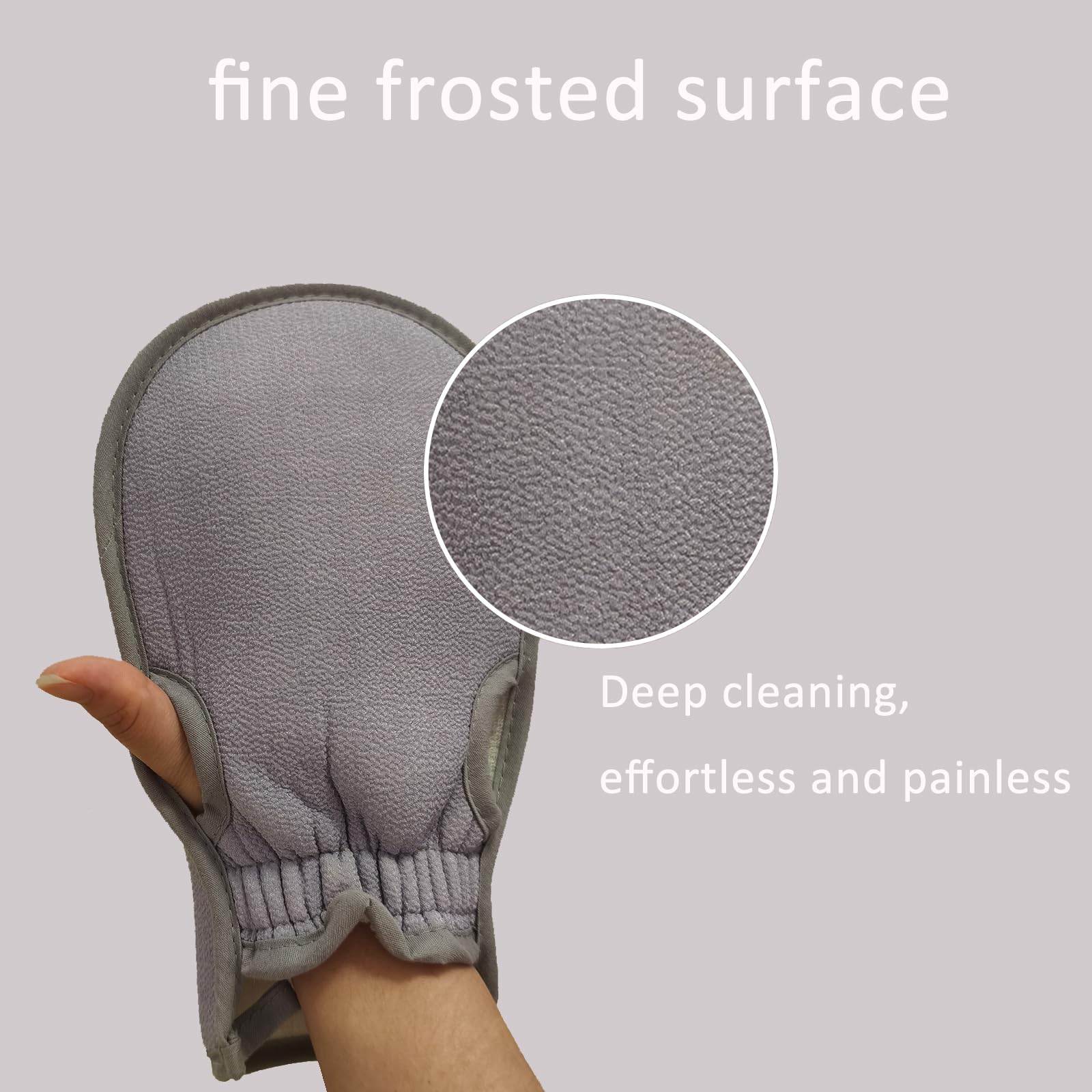2PCS Exfoliating Gloves,Exfoliating Mitt Body Scrub Glove Bath SPA Exfoliating Mitts,Exfoliating Glove for Dead Skin Shower Glove Body Scrubber for Women and Men(Pink/Purple) - Image 3