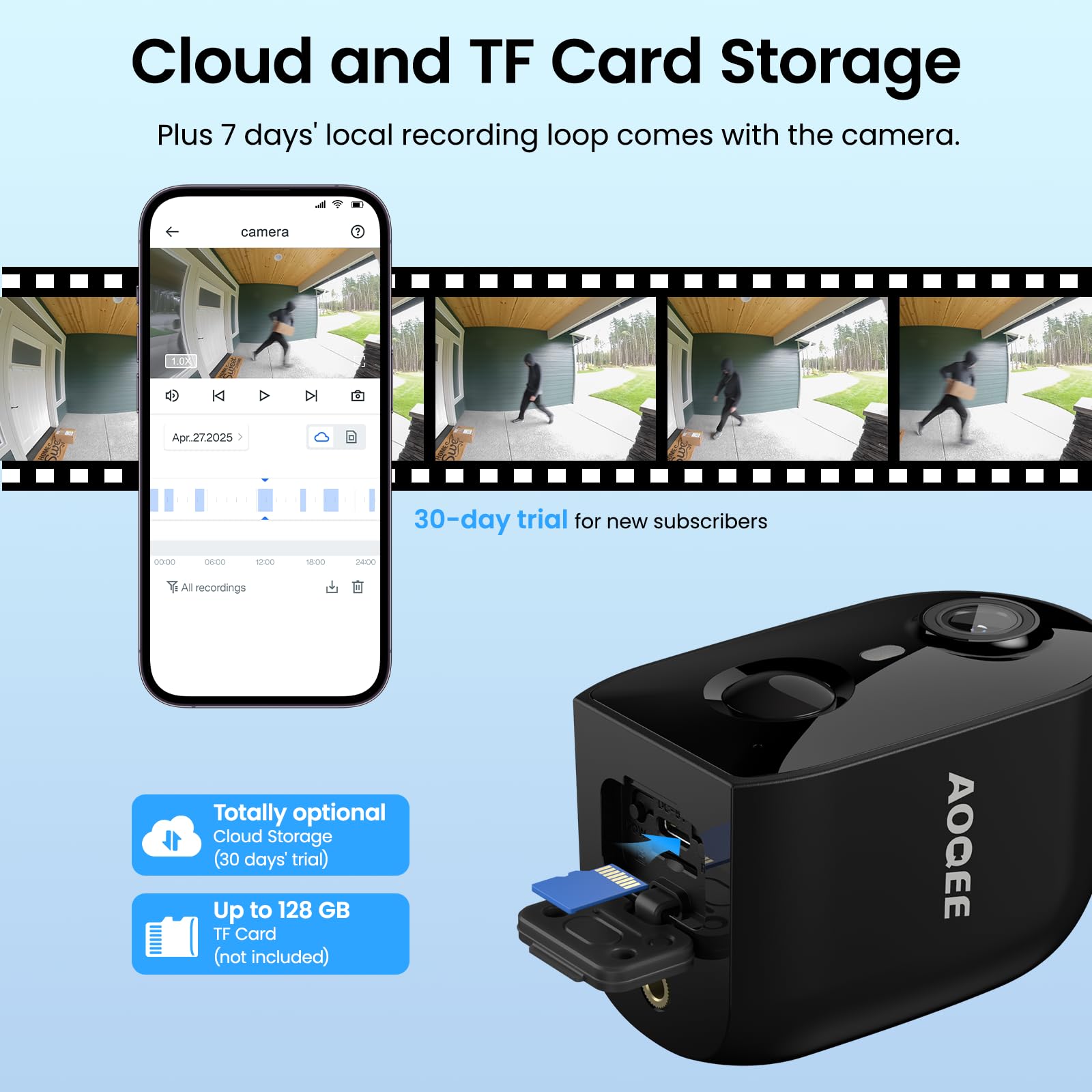 AOQEE Camera Surveillance WiFi Exterieure sans Fil 2.4G WiFi (Lot de 2)