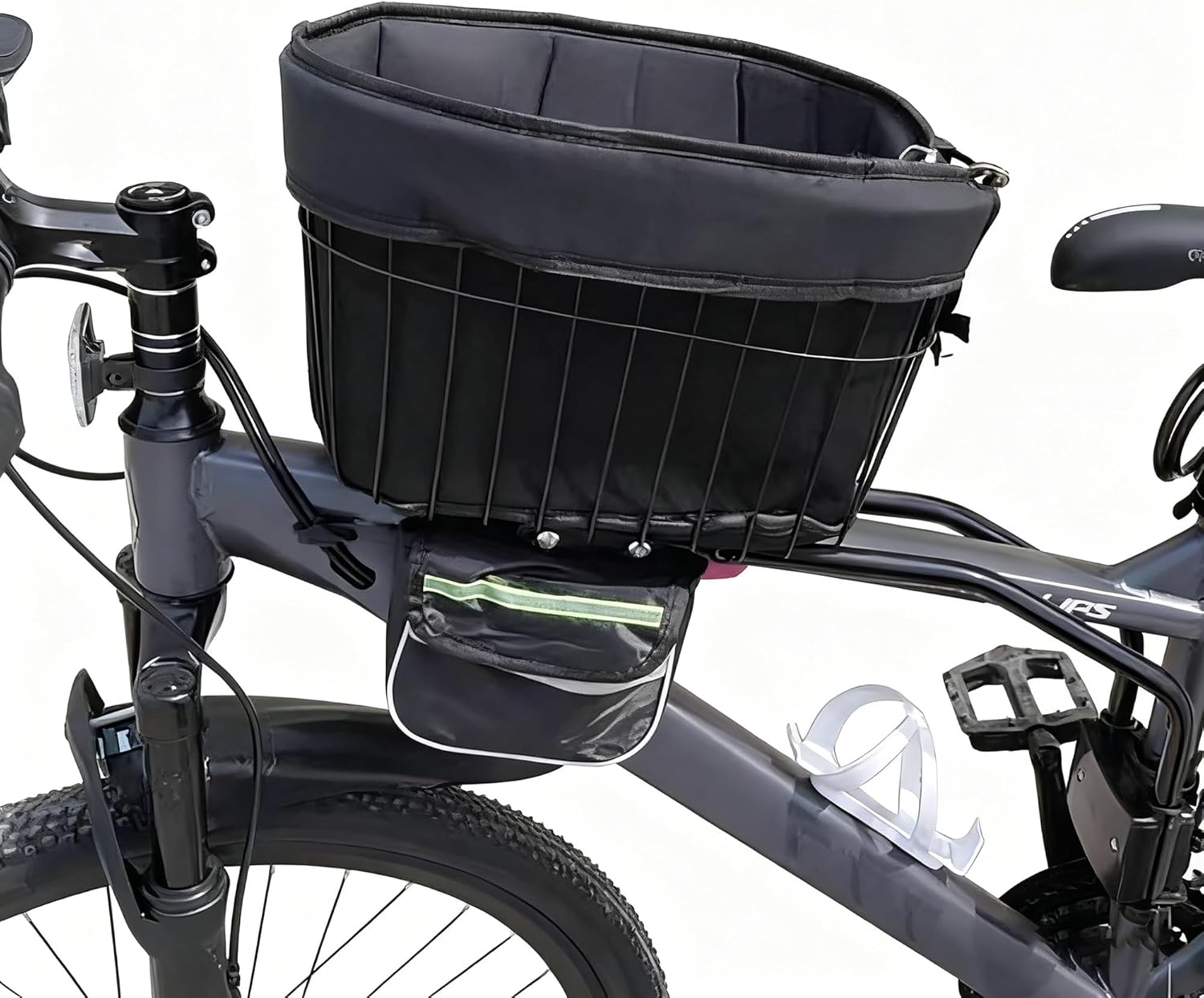 Dog Bike Basket – Bicycle Pet Carrier with Padded Rim & Soft Liner, Metal Wire Front Bike Basket for Small Dogs & Cats, Secure Bottom Mount, Breathable High Walls for Comfy Riding