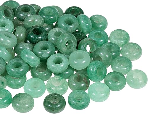 Cuentas Tumbeelluwa de piedras preciosas naturales para hacer joyas, 0.32 x 0.55 pulgadas, forma redondeada con orificio grande, 15 unidades