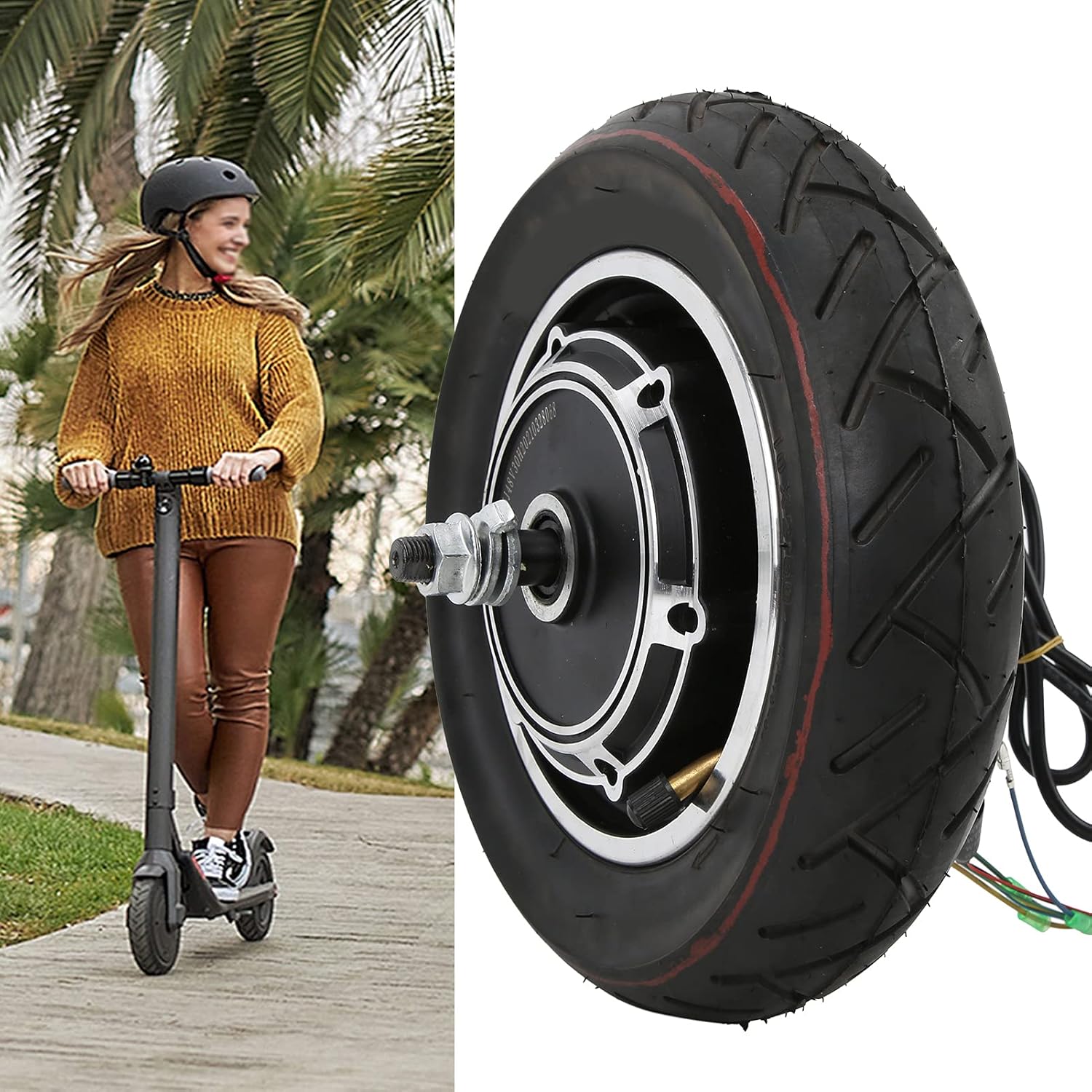 Buy SALUTUY 10 Inch 48V 350W Electric Scooter Hub Motor, 48V 350W Electric Scooter Brushless Hub