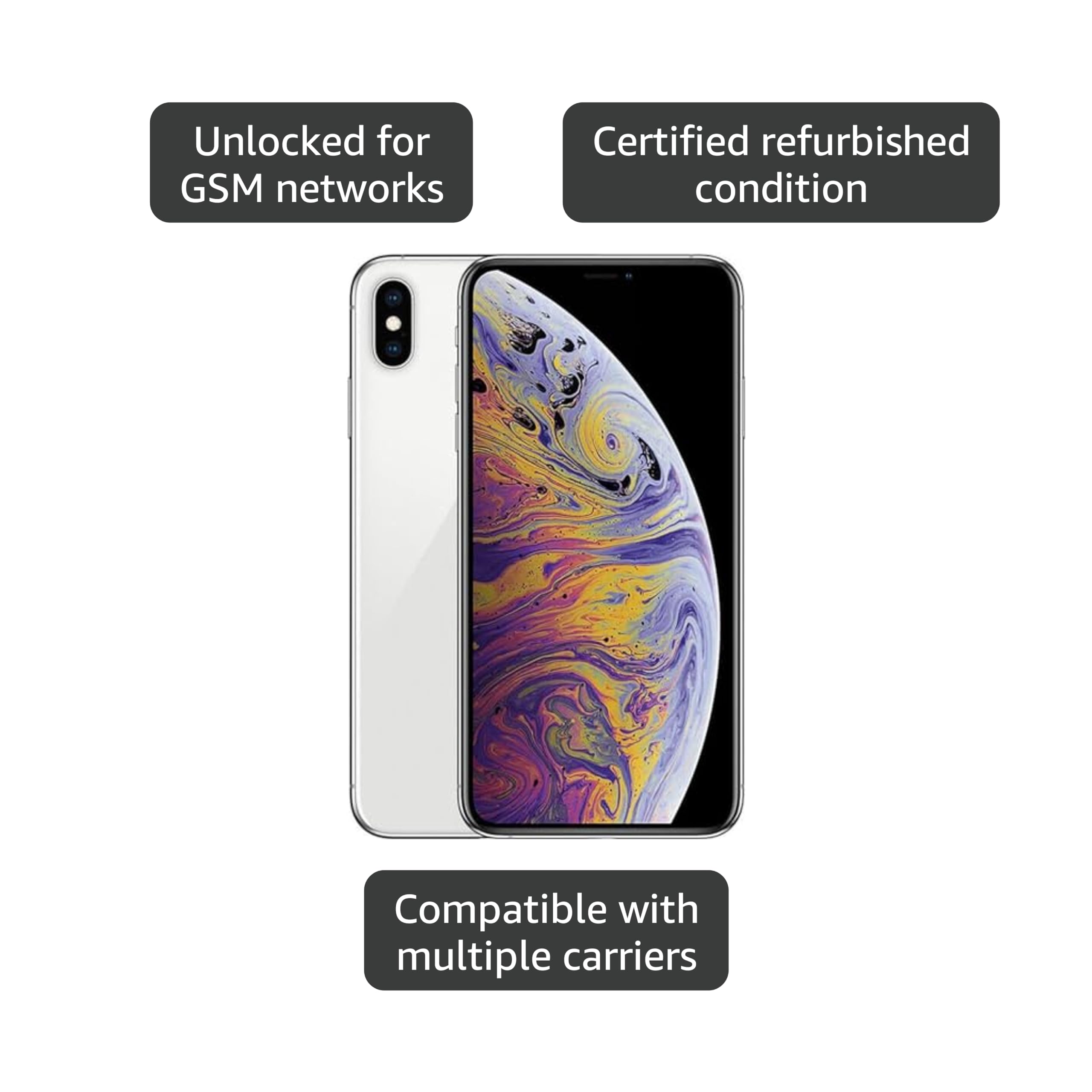 Amazon.com: Apple iPhone XS Max, US Version, 256GB, Silver