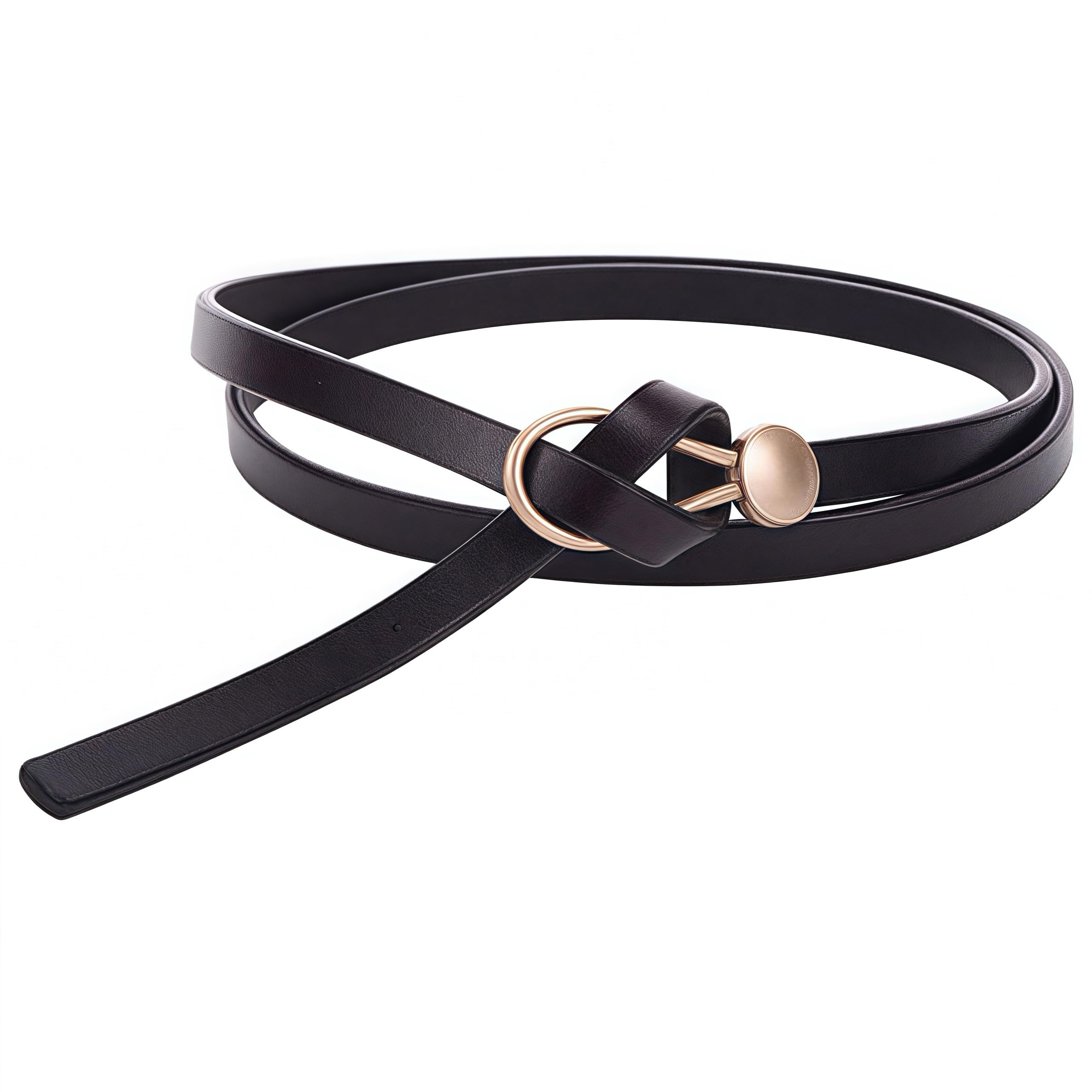 Pandalein Schmaler Taillengürtel für Damen Skinny Belt Frauen Ledergürtel Retro Kleidergürtel Mode Leder Hüftgürtel Verstellbarer Dünner Gürtel für Kleider Jeans Mantel