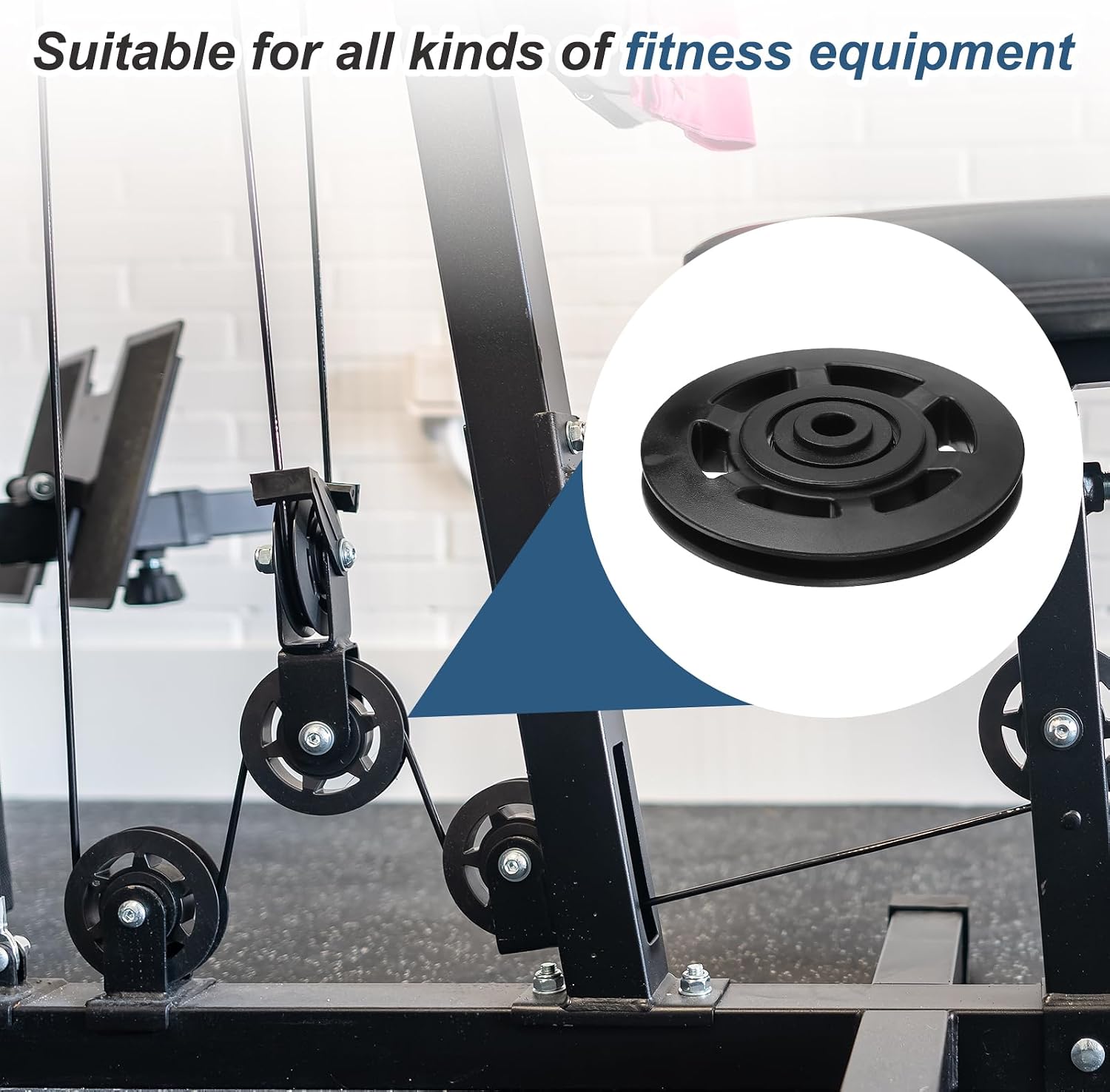 Nylon Bearing Gym Pulley Wheel, Gym Cable Pulley Wheels Fitness Fitting for (Cable Machine/Garage Door/Home Exercise) image 4