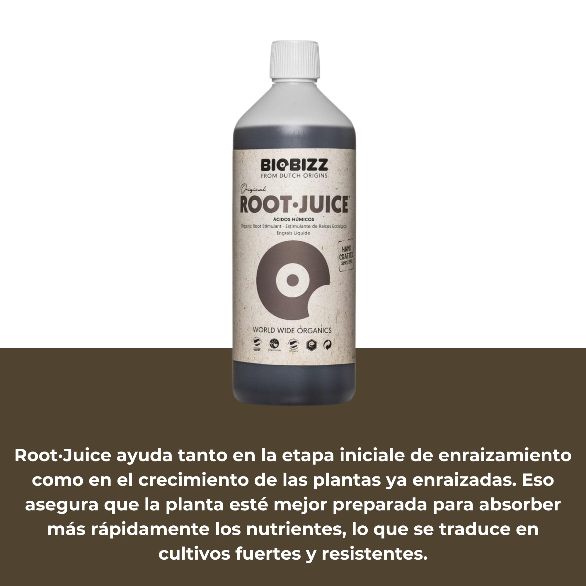 GROWMANIA Root Juice von BioBizz 1L + Probe Boost Up von Up Nutrients + Messbecher | Organischer Wurzelstimulator | Ideal für mittelgroße Gärten und Obstgärten