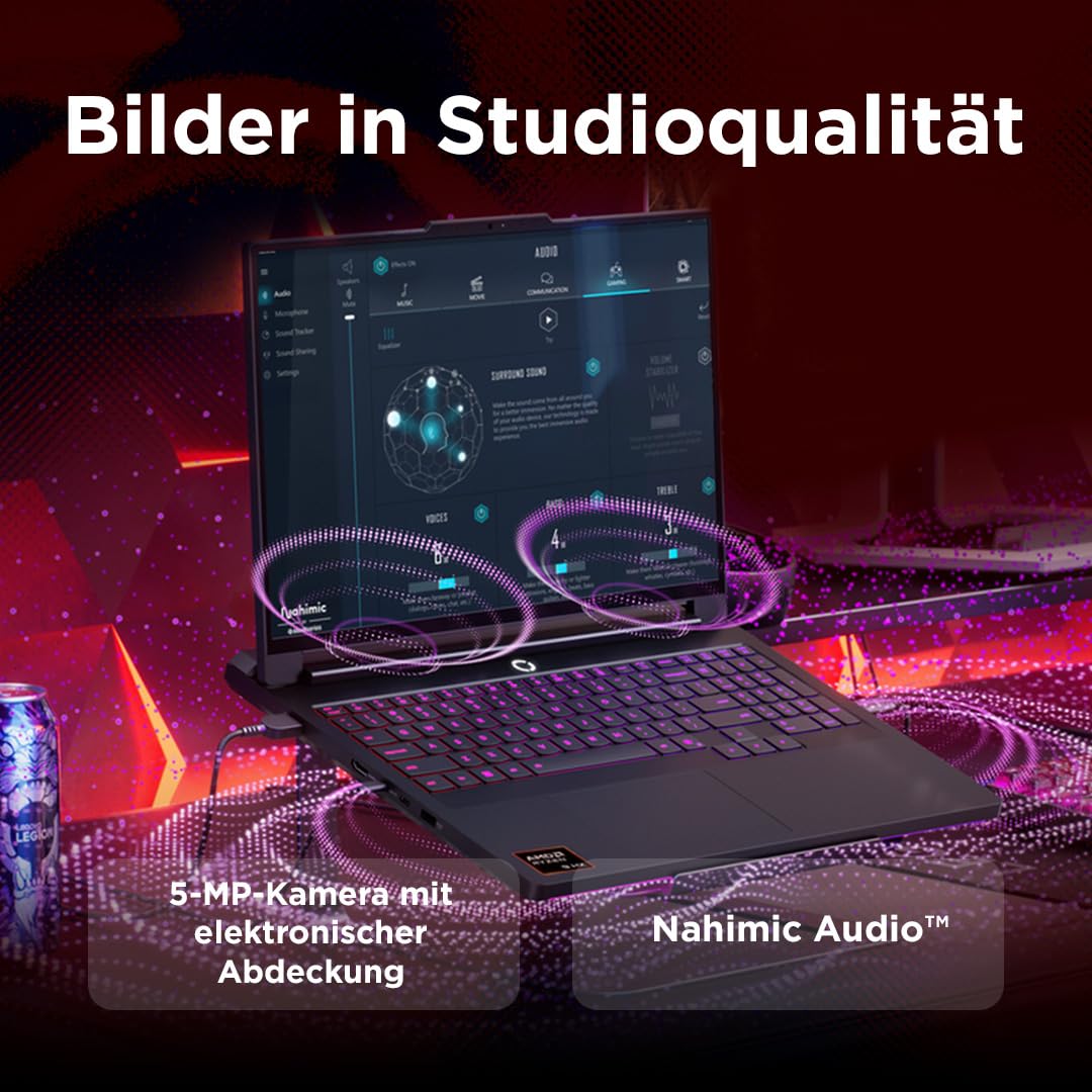 Lenovo Legion Pro 7 Gaming AI Laptop | 16" WQXGA OLED 240Hz Display | AMD Ryzen 9 9955HX3D | 32GB RAM | 1TB SSD | NVIDIA GeForce RTX 5080 | Windows 11 | QWERTZ | Schwarz | 3 Monate GamePass