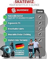 Vista 9 de SKATEWIZ Juego de rodilleras y coderas para niños y adultos con protectores de muñeca para patinaje sobre ruedas [6 piezas] - Equipo de protección