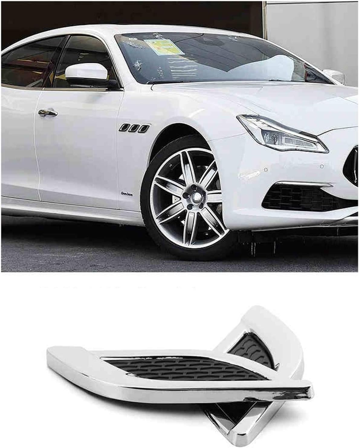 Hood Scoops 2/6 Pcs Air Flow Vent Hood Car Decorative Air Flow Intake, Turbo Bonnet Vent Cover Rigid Plastics Universal Car DIY Stickers (Color : Black, Size : Medium)
