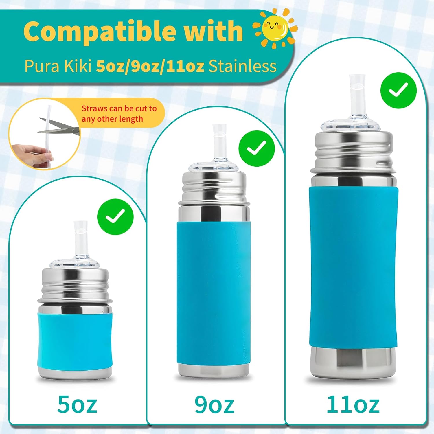 Straw Replacement Compatible with Pura Kiki,4 Pack, Clear Food Grade Silicone,BPA Free Straw with Sip Guard Compatible with pura kiki Pura Kiki Stainless Steel Sippy Cup - Image 4