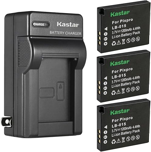 Miniatura 8 de Kastar Paquete de 2 baterías LB015 y cargador de pared CA de repuesto para batería recargable de iones de litio Kokad LB-015 y cámara digital Kokad