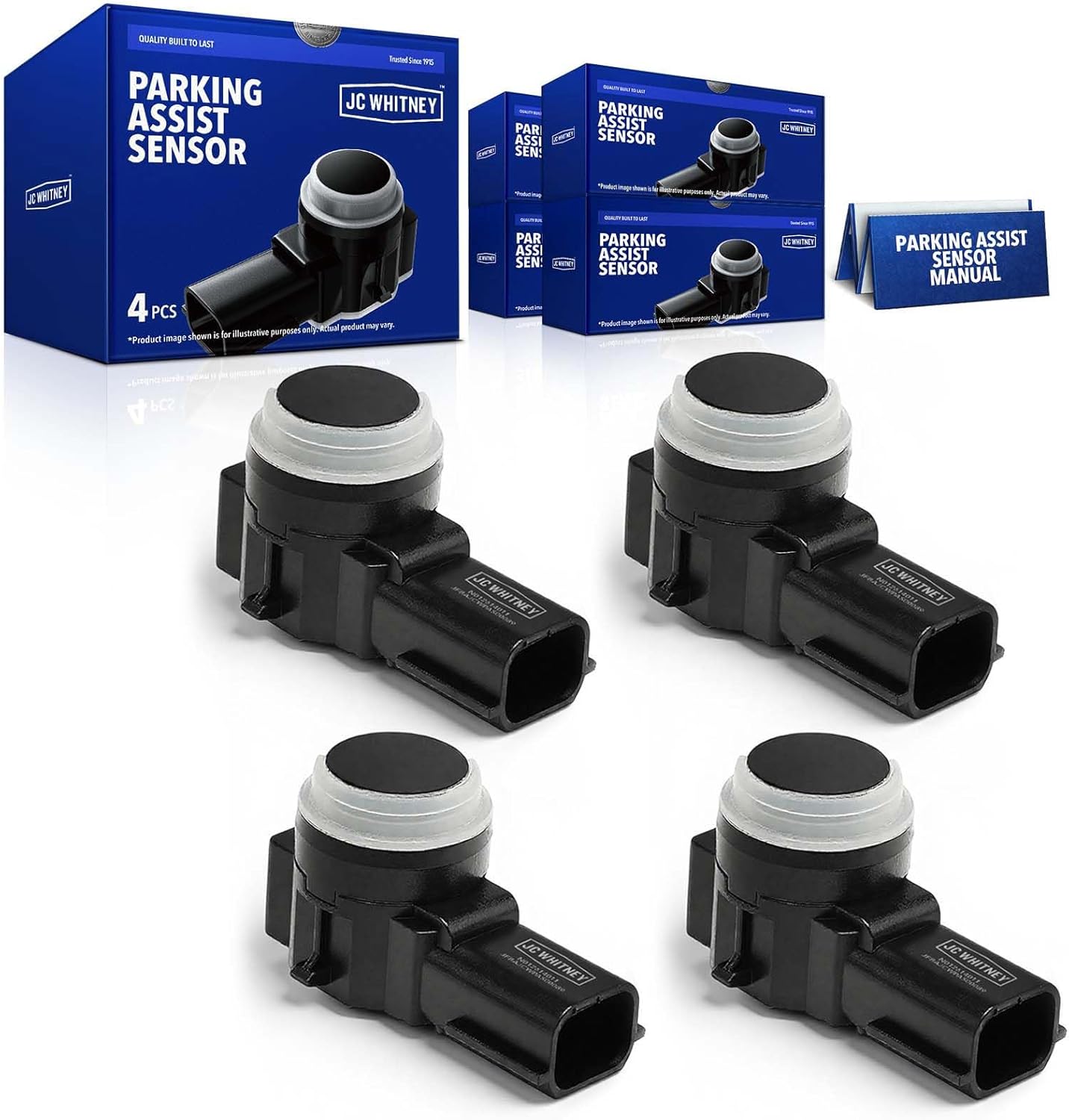 JC Whitney JFBAJCWPAS00089 Set of 4 Parking Aid Assist Sensors - Compatible with Ram 1500 2023, Jeep Grand Cherokee 2016-2023, Cherokee 2014-2018, Dodge Durango 2016-2022, Dart 2013-2016